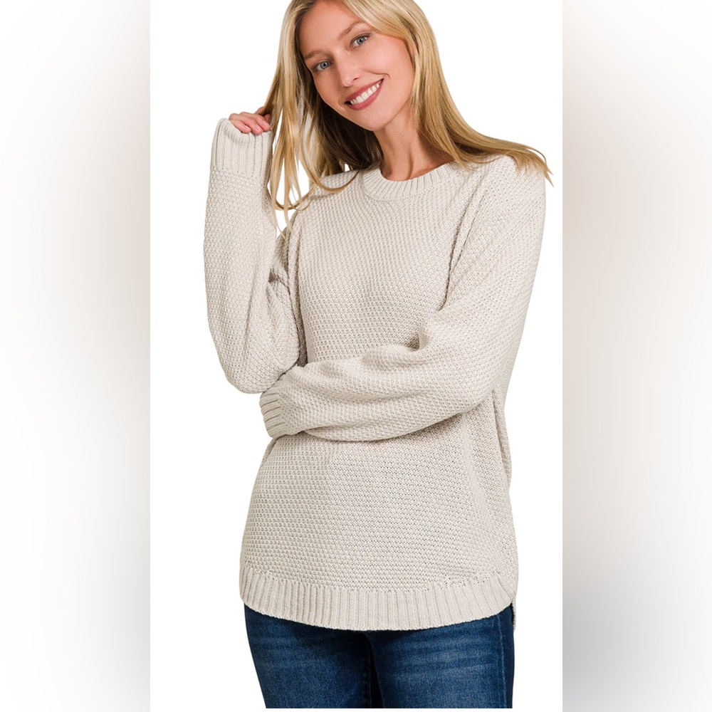 Cozy Zenana Knit Sweater l Cream Size Small l Poshmark